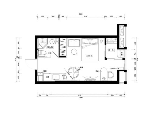 [北京]凯隆地产两套现代风格一居室样板房室内设计施工图